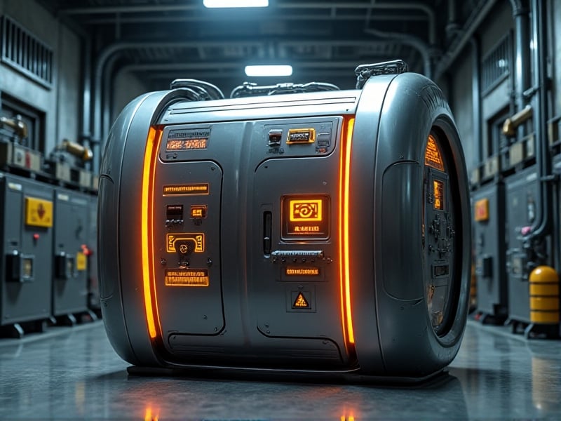 A modern ergonomic tank with large, easy-to-grip handles and clearly labeled controls. The tank is set in a well-lit industrial environment, showcasing its user-friendly features and accessibility.