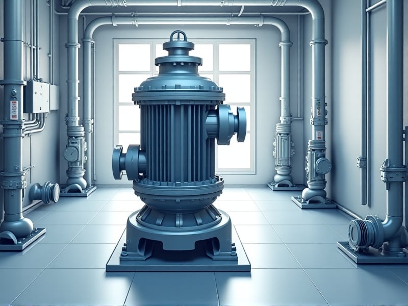 A high-capacity drainage pump connected to a network of wide-diameter pipes, all made of durable, corrosion-resistant materials. The system is installed in a clean, well-organized utility room, with clear labels and emergency shut-off valves for easy access during a crisis.